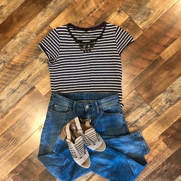 J.CREW Jeweled Striped T-Shirt - Picture 5 of 7